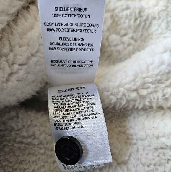 Lucky Brand Sherpa lined jacket /shacket navy/ white plaid checkered sz small - Picture 8 of 8